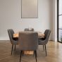 Light Dakota 90cm Cube Dining Table & Henley Faux Leather Dining Chairs (4 Colours) - In Stock