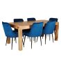 180cm Dining Table and 6 Henley Velvet Dining Chairs