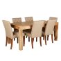 Light Mango Wood 180cm Dining Table & 6 Milan Buton Chairs