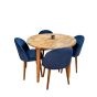 Light Vintage Mango 100cm Round Dining Table & 4 Zena Dining Chairs