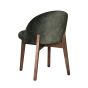 Zena CRIB5 Green Velvet Oak Chair (Dark Leg) - In Stock