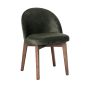 Zena CRIB5 Green Velvet Oak Chair (Dark Leg) - In Stock