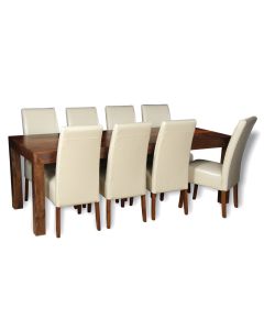 Dakota 220cm Dining Table & 8 Madrid Chairs : Madrid - Cream