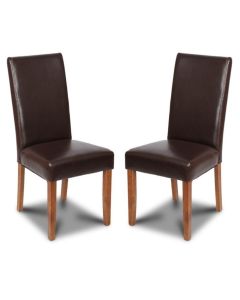 Set of 2 Brown Barcelona Dining Chairs