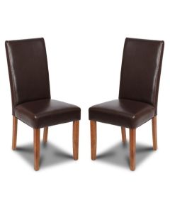 Set of 2 Brown Barcelona Dining Chairs