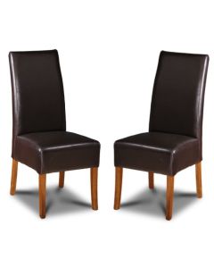 Brown Madrid Leather Dining Chairs