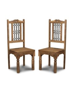 Set of 2 Jali Natural Dining Chair