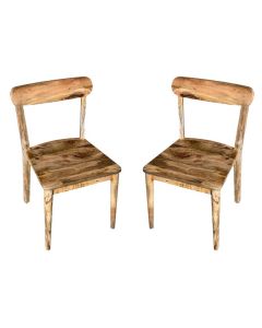 Set of 2 Light Retro Chic Dining Chairs