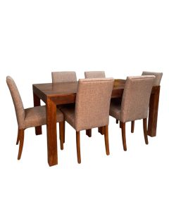 Dakota 160cm Dining Table & 6 Milan Fabric Dining Chairs