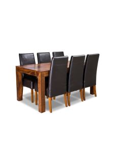 Dakota 180cm Dining Table & 6 Madrid Chairs : Madrid - Brown