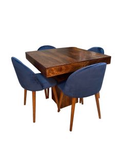 Dakota 90cm Cube Dining Table & 4 Zena Dining Chairs