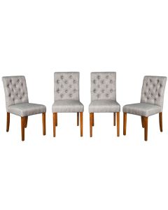 Set of 4 Milan Button Fabric Chairs