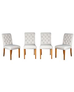 Set of 4 Milan Button Fabric Chairs