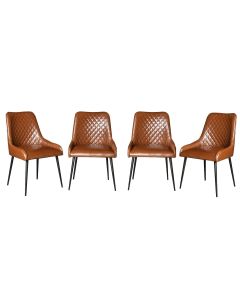 Set of 4 Henley Faux Leather Dining Chairs