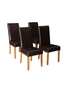 Set of 4 Brown Barcelona Leather Dining Chairs