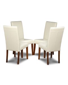 Set of 4 Cream Barcelona Leather Dining Chairs
