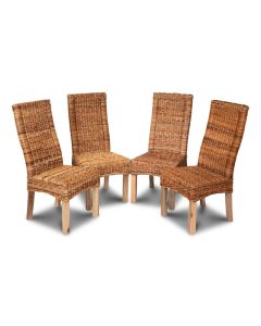 Set of 4 Light Leg Salsa Rattan Dining Chairs - In Stock