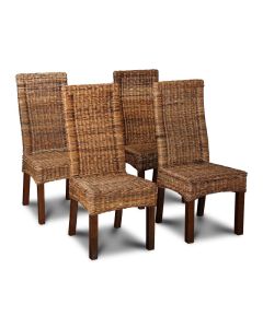 Set of 4 Salsa Rattan Dining Chairs - In Stock