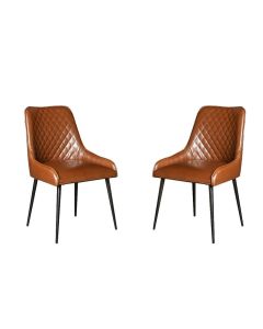 Set of 2 Henley Faux Leather Chocolate Chair