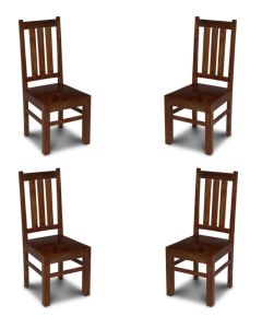 Set of 4 Mango Wood Dining Chairs