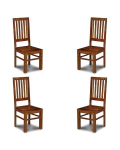 Set of 4 Jali High Back Slat Chair