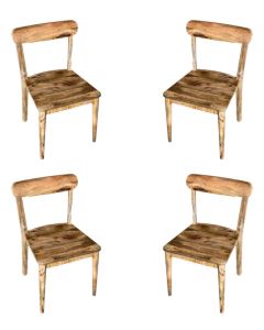 Set of 4 Light Retro Chic Dining Chairs
