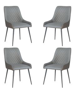 Set of 4 Henley Faux Leather Dining Chairs - In Stock