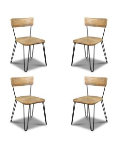Set of 4 Light Vintage Dining Chairs
