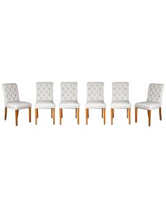 Set of 6 Milan Button Fabric Chairs