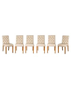 Set of 6 Milan Button Fabric Chairs