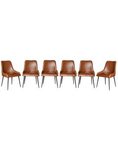 Set of 6 Henley Faux Leather Chairs