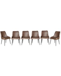 Set of 6 Henley Faux Leather Chairs