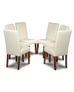 Set of 6 Cream Barcelona Leather Dining Chairs