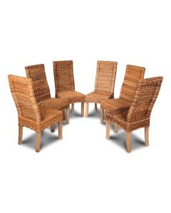 Set of 6 Salsa Rattan Dining Chairs - In Stock