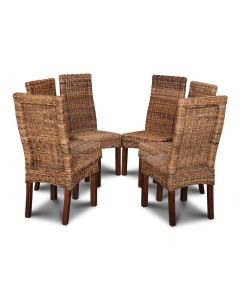 Set of 6 Salsa Rattan Dining Chairs - In Stock