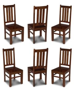 Set of 6 Mango Wood Dining Chairs