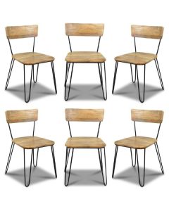 Set of 6 Light Vintage Dining Chairs