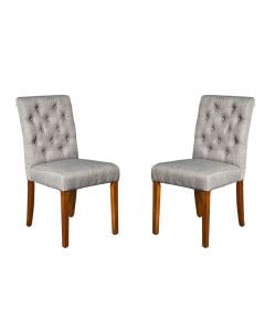 Set of 2 Milan Button Fabric Chairs