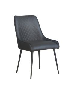 Henley Faux Leather Chair - Black
