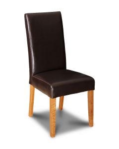 Brown Barcelona Leather Dining Chair (Light Leg) - Last 3 Remaining