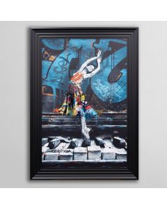 Ballerina Graffiti Framed Art - In Stock