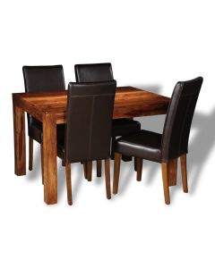Cuba 120cm Dining Table and 4 Barcelona Chairs (2 Colours) - In Stock