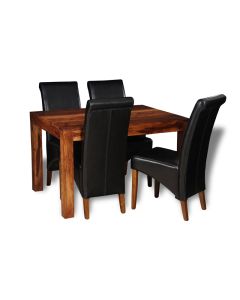 Small Cube Dining Table & 4 Rollback Chairs