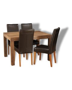 Cuba Natural 120cm Dining Table &4 Barcelona Chairs