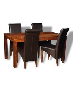Cuba 160cm Dining Table & 4 Rollback Chairs (4 Colours) - In Stock