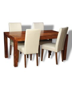 Cuba 160cm Dining Table & 4 Rollback Dining Chairs