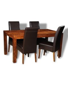 Cube 160cm Dining Table & 4 Madrid Chairs (3 Colours) - In Stock