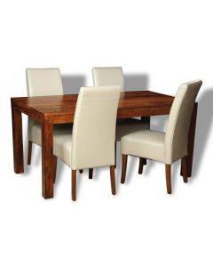 Cuba 160cm Dining Table & 4 Madrid Chairs (3 Colours) - In Stock