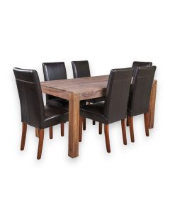 Cube Natural 180cm Dining Table & 6 Barcelona Chairs