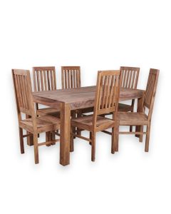 Cube Natural 180cm Dining Table & 6 Cuba Natural Chairs